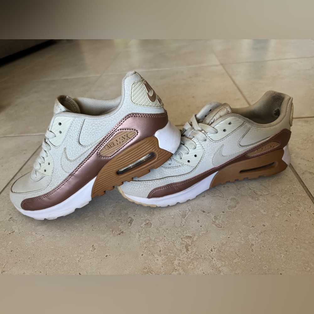 Nike Air Max Women's Sneakers - Cream and Rose Gold - Picture 4 of 8